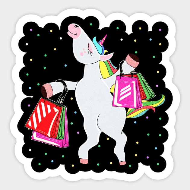 Unicorn Shopping Funny Shopping Unicorn Sticker by SinBle